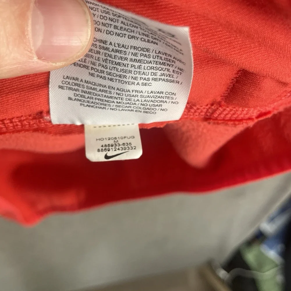 Nike Therma‎ Fit Hybrid Jacket Womens M Red Orange Fleece Puffer